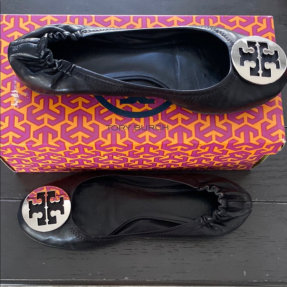 Tory Burch Flats - Black with Silver